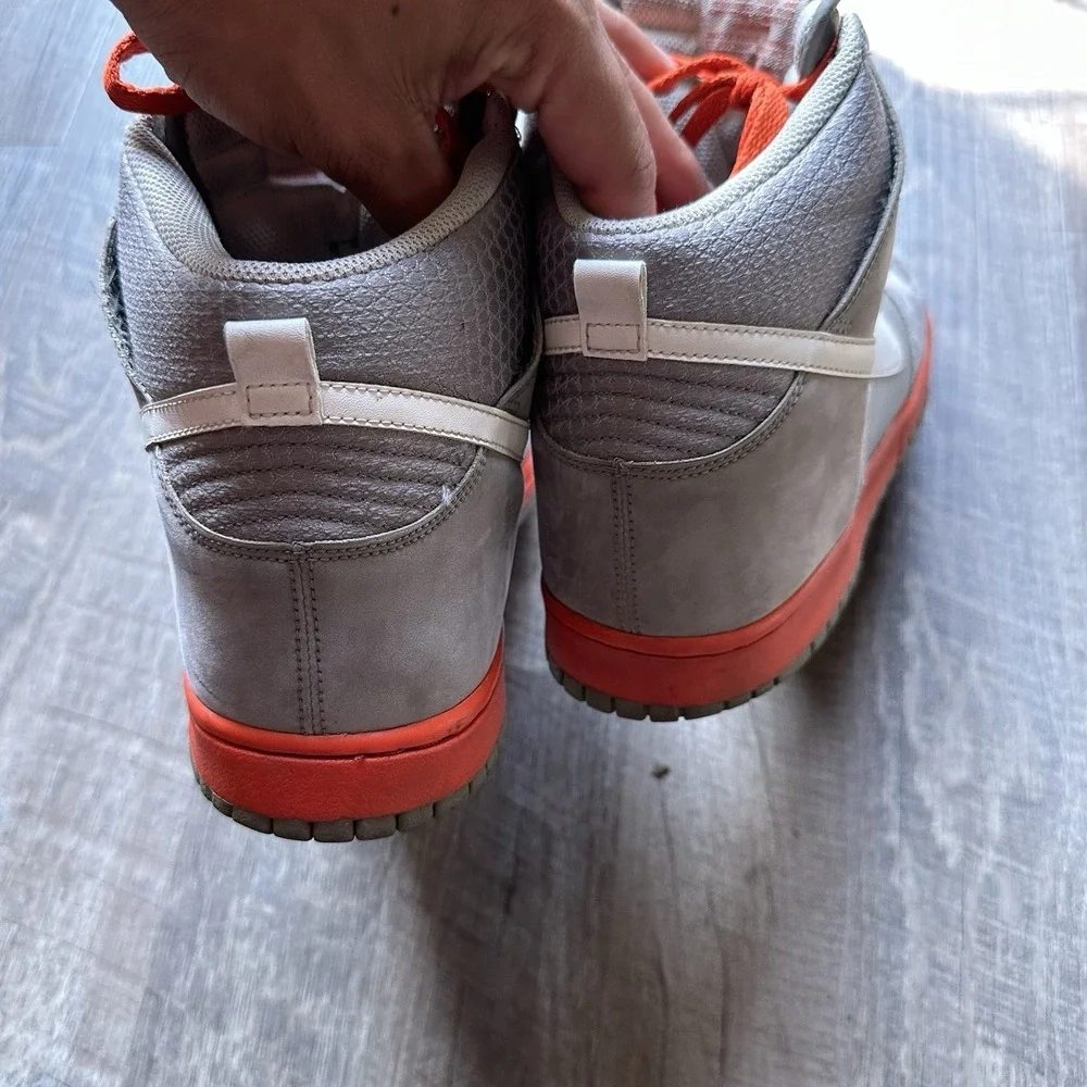 Nike Dunk High Light Charcoal‎ Grey Team Orange 317982-012 Og Rare Men's Size 12
